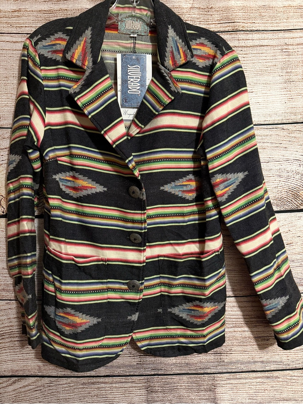 NWT Silverado Apparel Sylvia Blazer | Tribal Black Serape